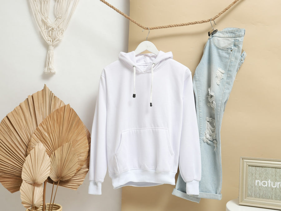 Essential Fleece Hoodie — Midweight brushed fleece hoodie with a relaxed fit and lined hood.